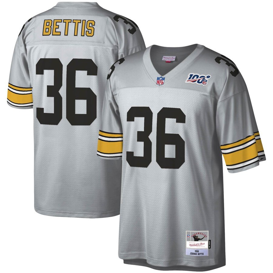 Pittsburgh Steelers #36 Jerome Bettis Mitchell & Ness NFL 100 Retired Player Platinum Jersey - PSJ76