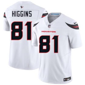 White Houston Texans #81 Jayden Higgins 2025 Draft Vapor F.U.S.E. Limited Stitched jersey - HTJ94