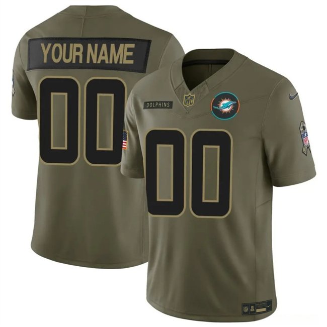 Olive Miami Dolphins Active Player Custom 2025 F.U.S.E. Salute to Service Limited Stitched Football Jersey - MDR12