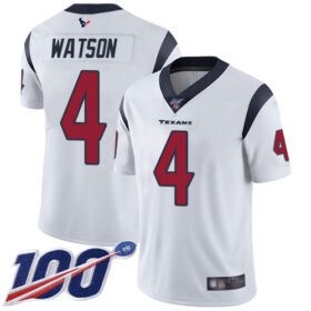 Nike Texans #4 Deshaun Watson White Stitched NFL 100th Season Vapor Limited Jersey - HTJ45