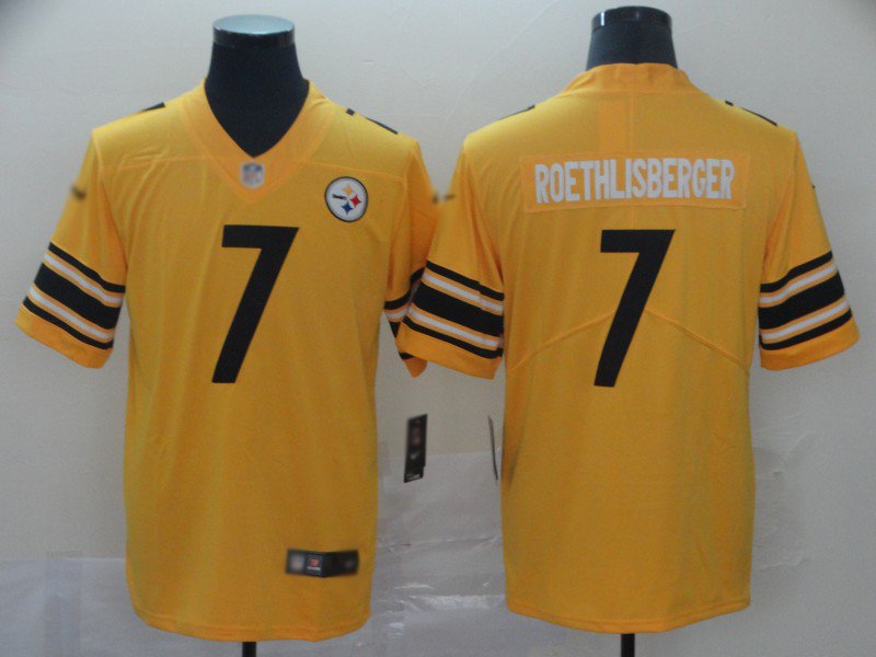 Nike Steelers #7 Ben Roethlisberger Gold Stitched NFL Limited Inverted Legend Jersey - PSJ399