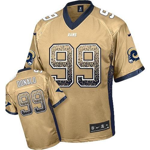 Nike Rams #99 Aaron Donald Gold Stitched NFL Elite Drift Fashion Jersey - LAR416