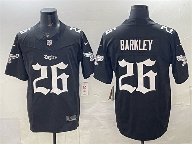 Black Philadelphia Eagles #26 Saquon Barkley 2025 F.U.S.E. 'Gothic Philly Edition' Vapor Limited Stitched Football Jersey - PEL203