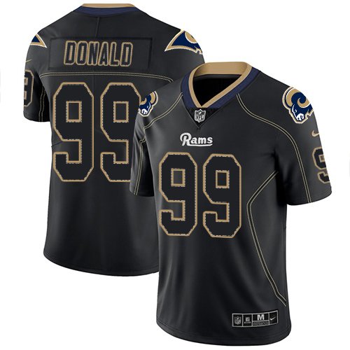 Nike Rams #99 Aaron Donald Lights Out Black Stitched NFL Limited Rush Jersey - LAR425