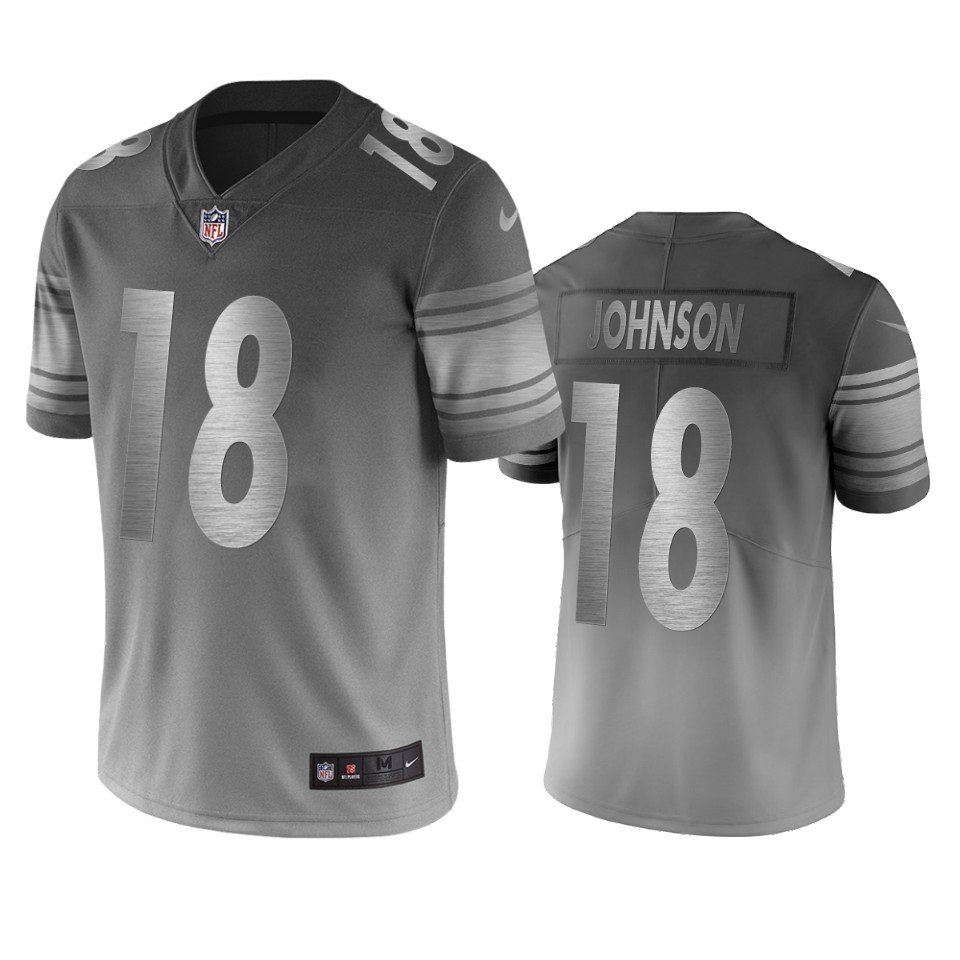 Pittsburgh Steelers #18 Diontae Johnson Silver Gray Vapor Limited City Edition NFL Jersey - PSJ504