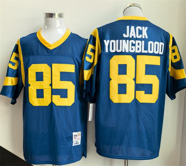 Royal Los Angeles Rams #85 Jack Youngblood Throwback Stitched Football Jersey - LAR386