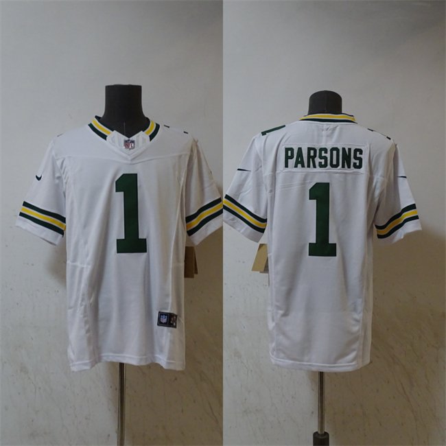 White Green Bay Packers #1 Micah Parsons Vapor 2025 F.U.S.E. Limited Stitched Football Jersey - GBJ181