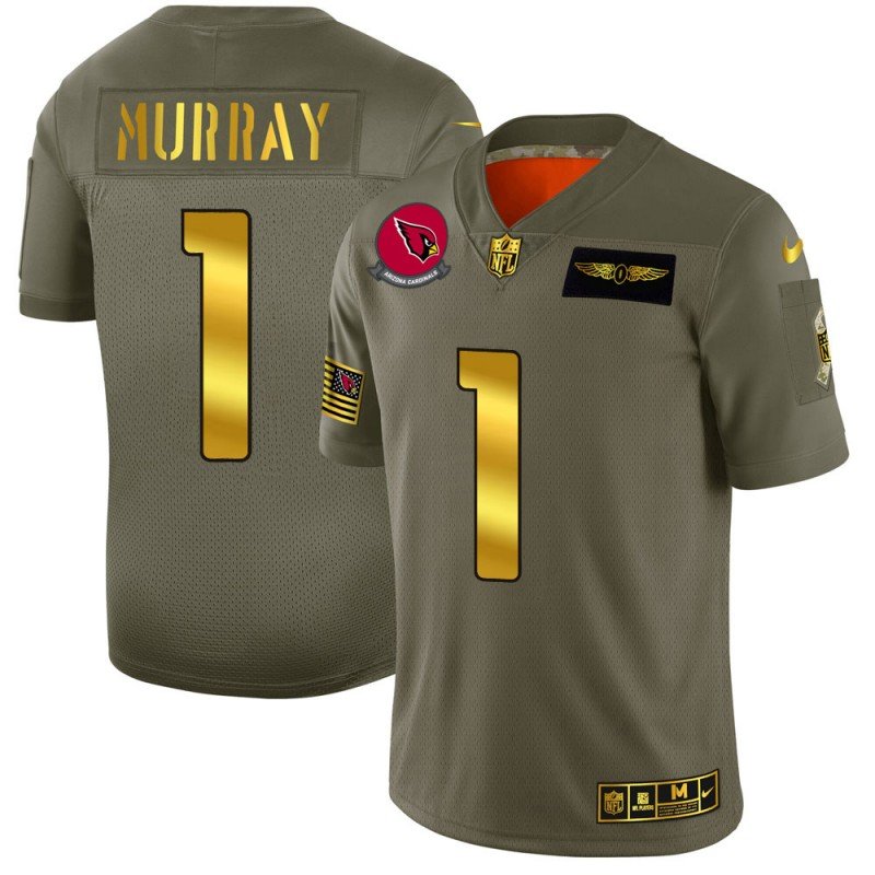 Arizona Cardinals #1 Kyler Murray NFL Nike Olive Gold 2019 Salute to Service Limited Jersey - ACJ363