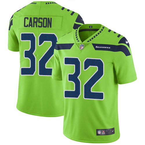 Nike Seahawks #32 Chris Carson Green Stitched NFL Limited Rush Jersey