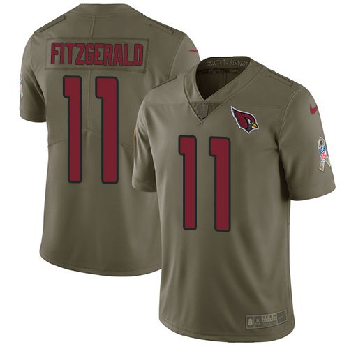 Nike Cardinals #11 Larry Fitzgerald Olive Stitched NFL Limited 2017 Salute to Service Jersey - ACJ334