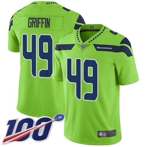 Nike Seahawks #49 Shaquem Griffin Green Stitched NFL Limited Rush 100th Season Jersey