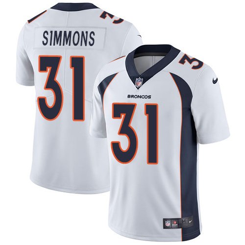Nike Broncos #31 Justin Simmons White Stitched NFL Vapor Untouchable Limited Jersey