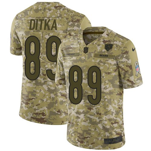 Nike Bears #89 Mike Ditka Camo Stitched NFL Limited 2018 Salute To Service Jersey - CBJ436