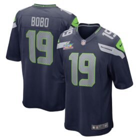 Seattle Seahawks #19 Jake Bobo College Navy Super Bowl LX Patch Game Jersey - SSR667
