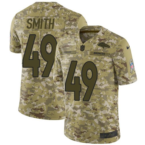 Nike Broncos #49 Dennis Smith Camo Stitched NFL Limited 2018 Salute To Service Jersey