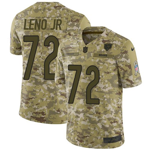 Nike Bears #72 Charles Leno Jr Camo Stitched NFL Limited 2018 Salute To Service Jersey - CBJ620