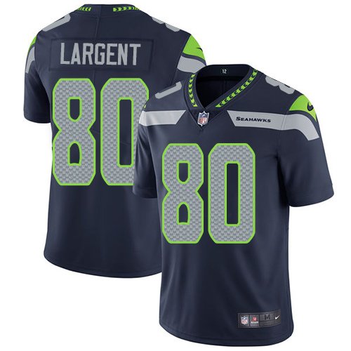 Nike Seahawks #80 Steve Largent Steel Blue Team Color Stitched NFL Vapor Untouchable Limited Jersey
