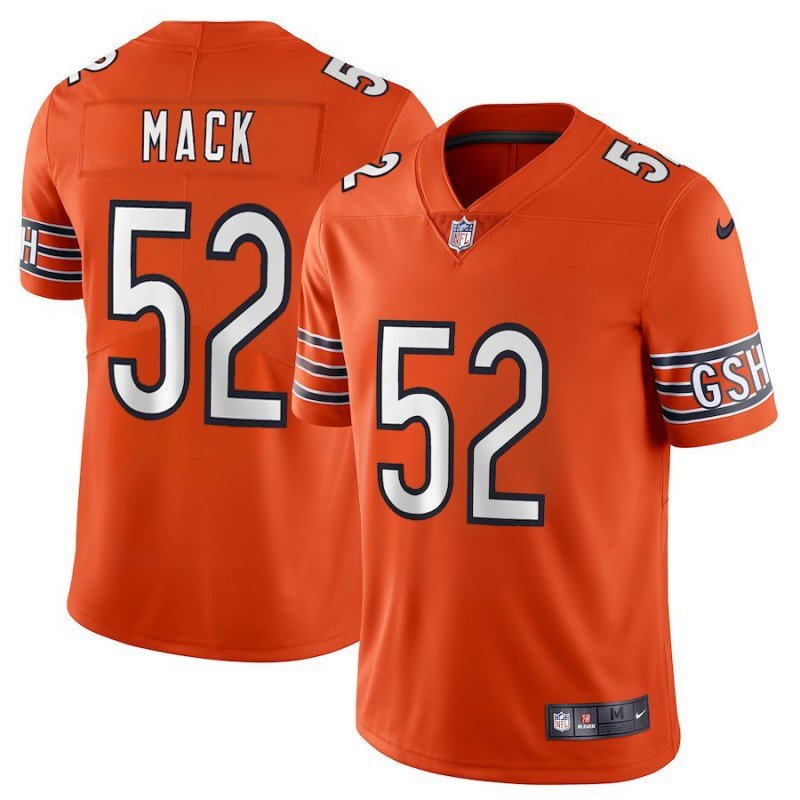 Chicago Bears #52 Khalil Mack Orange Vapor Untouchable Limited Stitched Jersey - CBJ275