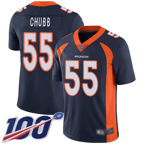Nike Broncos #55 Bradley Chubb Navy Blue Alternate Stitched NFL 100th Season Vapor Limited Jersey