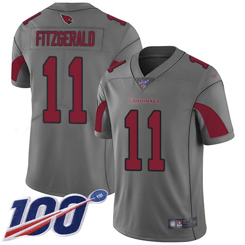 Nike Cardinals #11 Larry Fitzgerald Silver Stitched NFL Limited Inverted Legend 100th Season Jersey - ACJ337