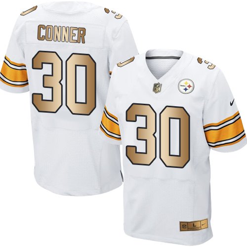 Nike Steelers #30 James Conner White Stitched NFL Elite Gold Jersey - PSJ156