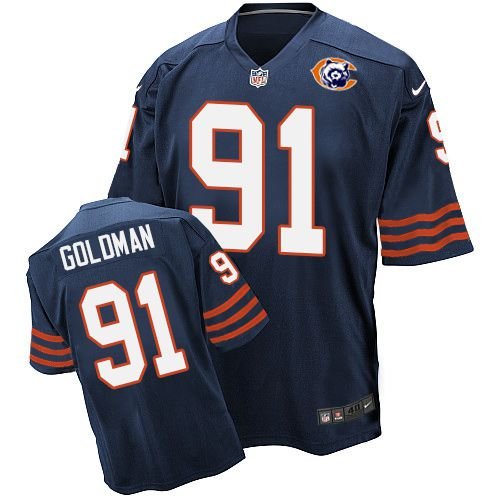 Nike Bears #91 Eddie Goldman Navy Blue Throwback Stitched NFL Elite Jersey - CBJ139