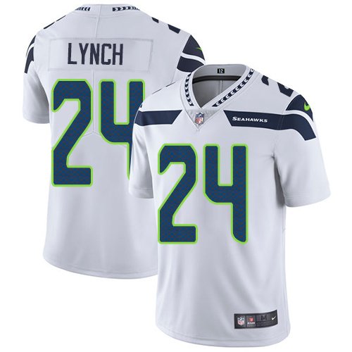 Nike Seahawks #24 Marshawn Lynch White Stitched NFL Vapor Untouchable Limited Jersey