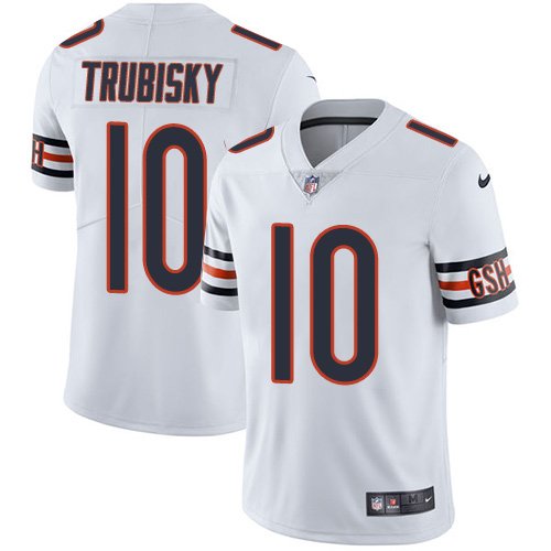 Nike Bears #10 Mitchell Trubisky White Stitched NFL Vapor Untouchable Limited Jersey - CBJ390
