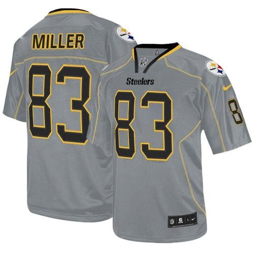 Nike Steelers #83 Heath Miller Lights Out Grey Stitched NFL Elite Jersey - PSJ274