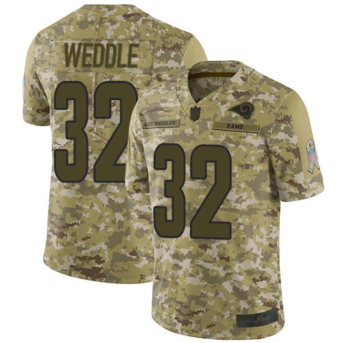 Nike Rams #32 Eric Weddle Camo Stitched NFL Limited 2018 Salute To Service Jersey - LAR105