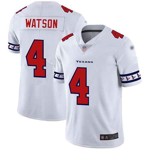 Nike Texans #4 Deshaun Watson White Stitched NFL Limited Team Logo Fashion Jersey - HTJ350