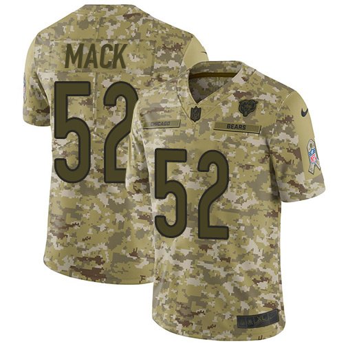 Nike Bears #52 Khalil Mack Camo Stitched NFL Limited 2018 Salute To Service Jersey - CBJ570