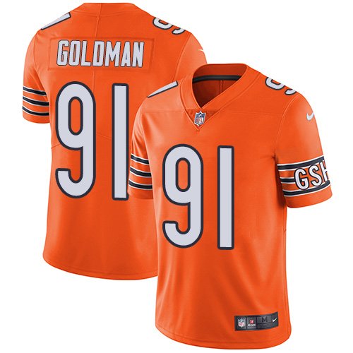 Nike Bears #91 Eddie Goldman Orange Stitched NFL Limited Rush Jersey - CBJ327