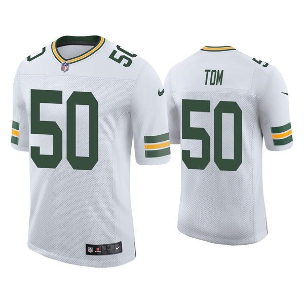 White Green Bay Packers #50 Zach Tom Stitched Football Jersey - GBJ457