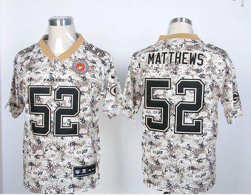 Nike Packers #52 Clay Matthews Camo USMC Stitched NFL Elite Jersey - GBJ198