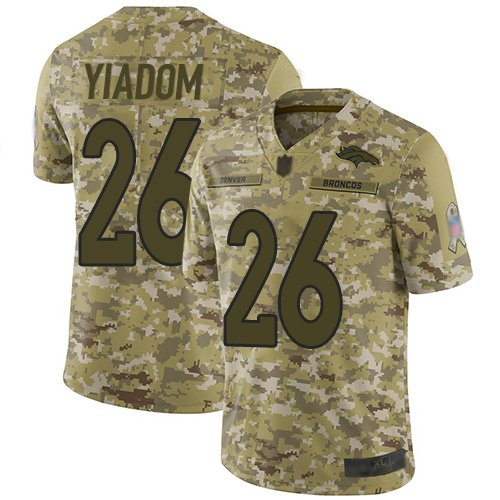 Nike Broncos #26 Isaac Yiadom Camo Stitched NFL Limited 2018 Salute To Service Jersey