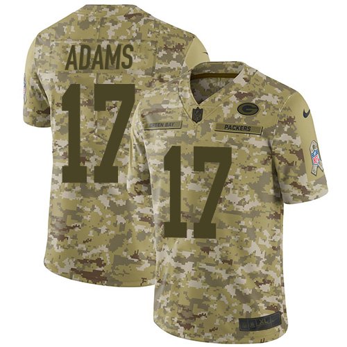 Nike Packers #17 Davante Adams Camo Stitched NFL Limited 2018 Salute To Service Jersey - GBJ630