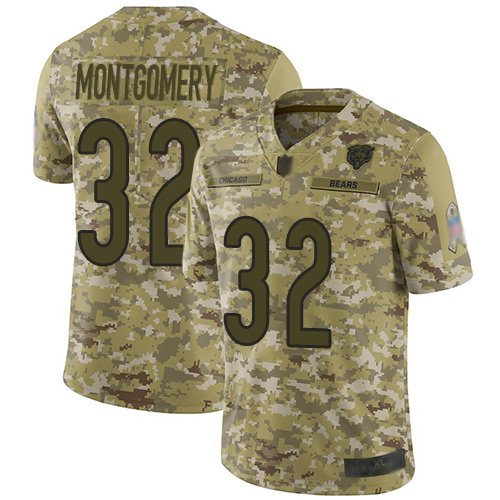 Nike Bears #32 David Montgomery Camo Stitched NFL Limited 2018 Salute To Service Jersey - CBJ518