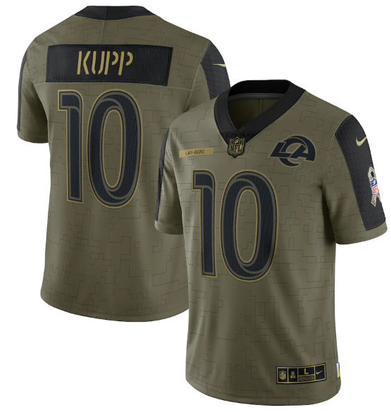 Olive Los Angeles Rams #10 Cooper Kupp 2021 Salute To Service Limited Stitched Jersey - LAR35