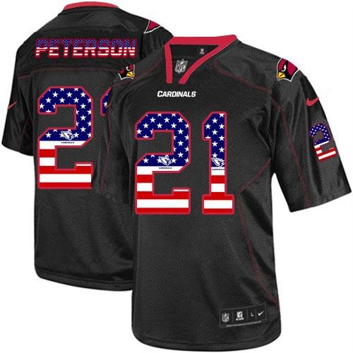Nike Cardinals #21 Patrick Peterson Black Stitched NFL Elite USA Flag Fashion Jersey - ACJ96