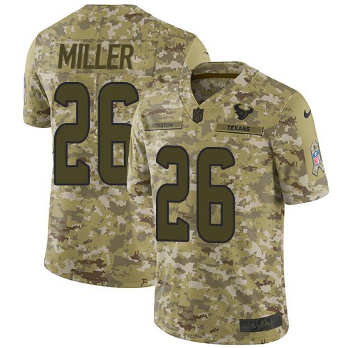 Nike Texans #26 Lamar Miller Camo Stitched NFL Limited 2018 Salute To Service Jersey - HTJ320