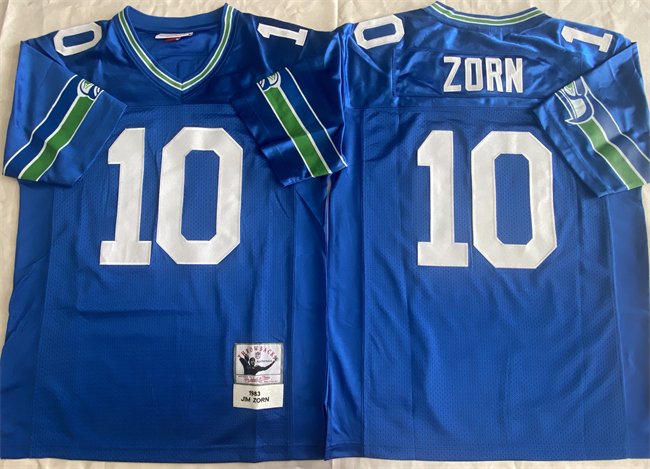 Royal Seattle Seahawks #10 Jim Zorn Throwback Stitched Football Jersey