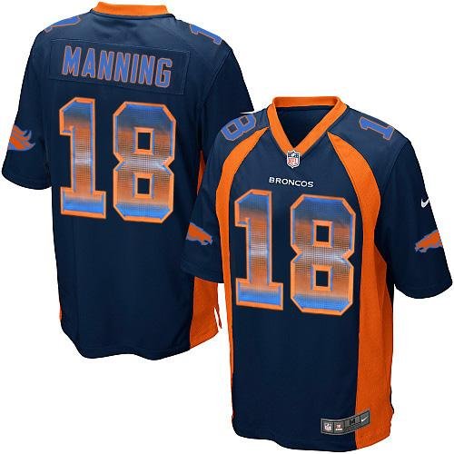Nike Broncos #18 Peyton Manning Navy Blue Alternate Stitched NFL Limited Strobe Jersey
