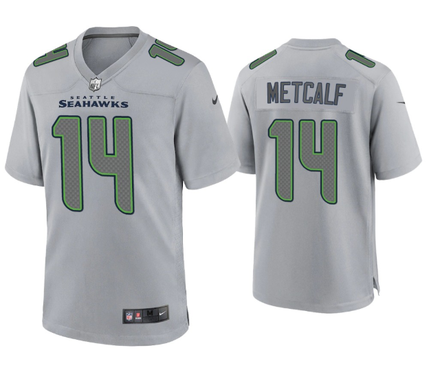 Grey Seattle Seahawks #14 D.K. Metcalf Atmosphere Fashion Stitched Game Jersey