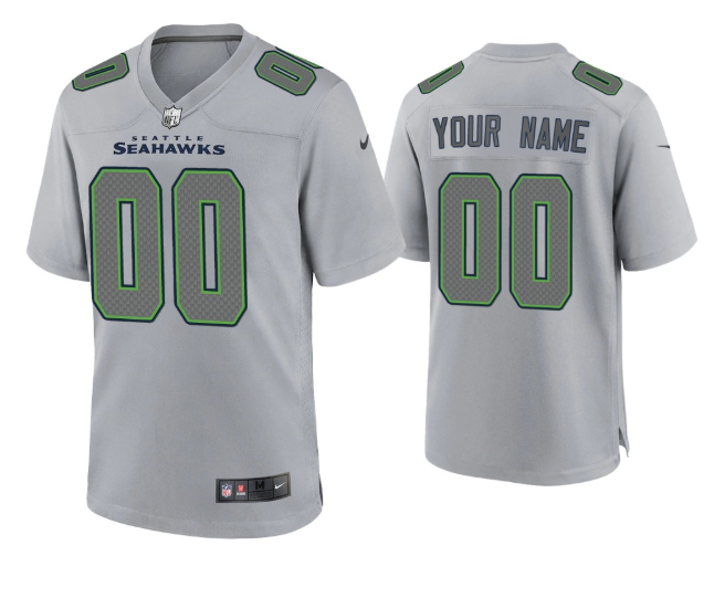 Grey Seattle Seahawks Active Player Custom Atmosphere Fashion Stitched Game Jersey