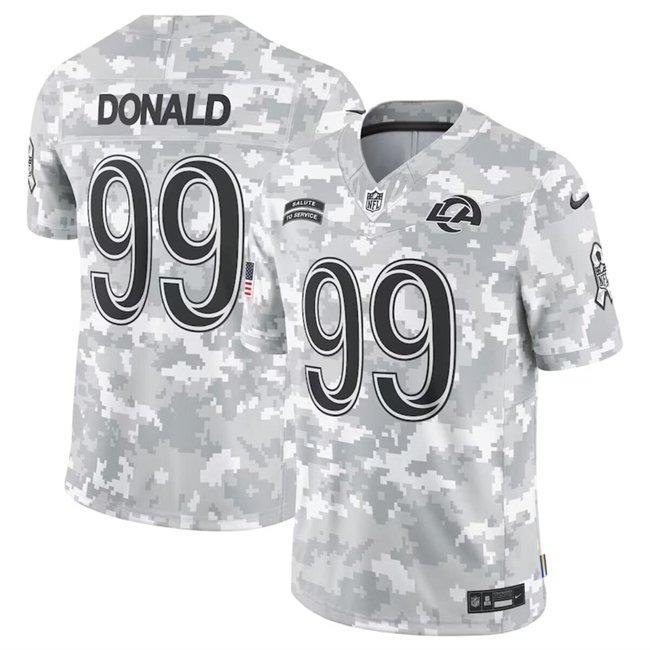 Arctic Camo Los Angeles Rams #99 Aaron Donald 2024 Salute To Service Limited Stitched Football Jersey - LAR322