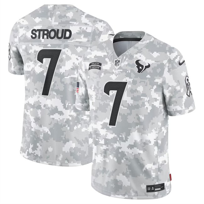 Arctic Camo Houston Texans #7 C.J. Stroud 2024 Salute to Service Limited Stitched Football Jersey - HTJ173