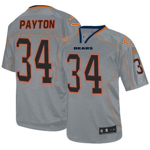 Nike Bears #34 Walter Payton Lights Out Grey Stitched NFL Elite Jersey - CBJ443