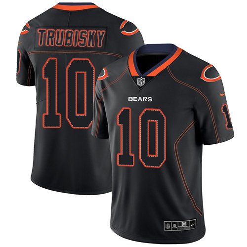 Nike Bears #10 Mitchell Trubisky Lights Out Black Stitched NFL Limited Rush Jersey - CBJ498
