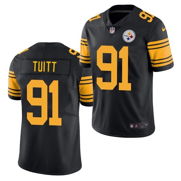 Pittsburgh Steelers Black #91 Stephon Tuitt Color Rush Limited Stitched Jersey - PSJ804